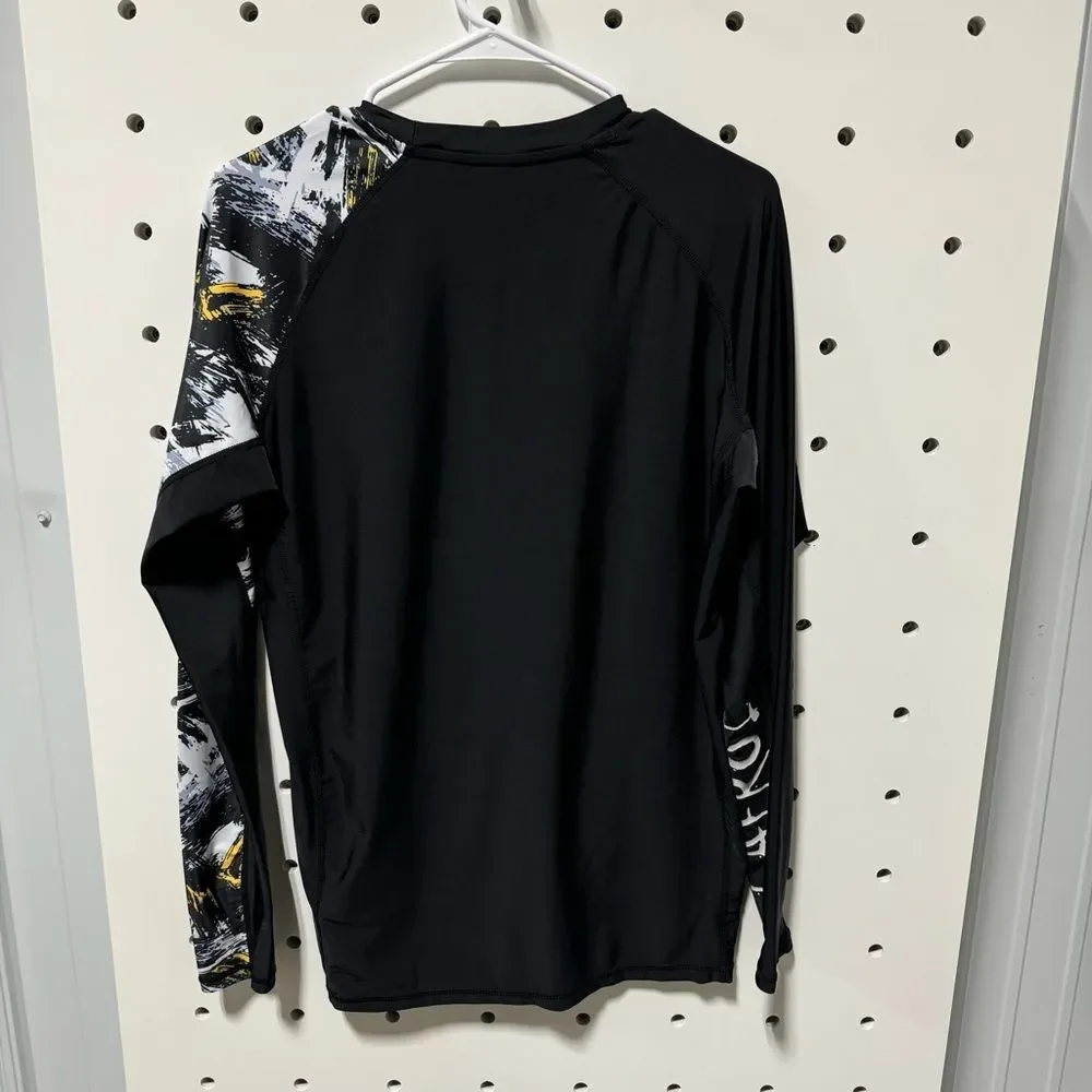 LAFROI Men's LS UPF 50+ Baselayer Skins Burst  Compression Rash Guard